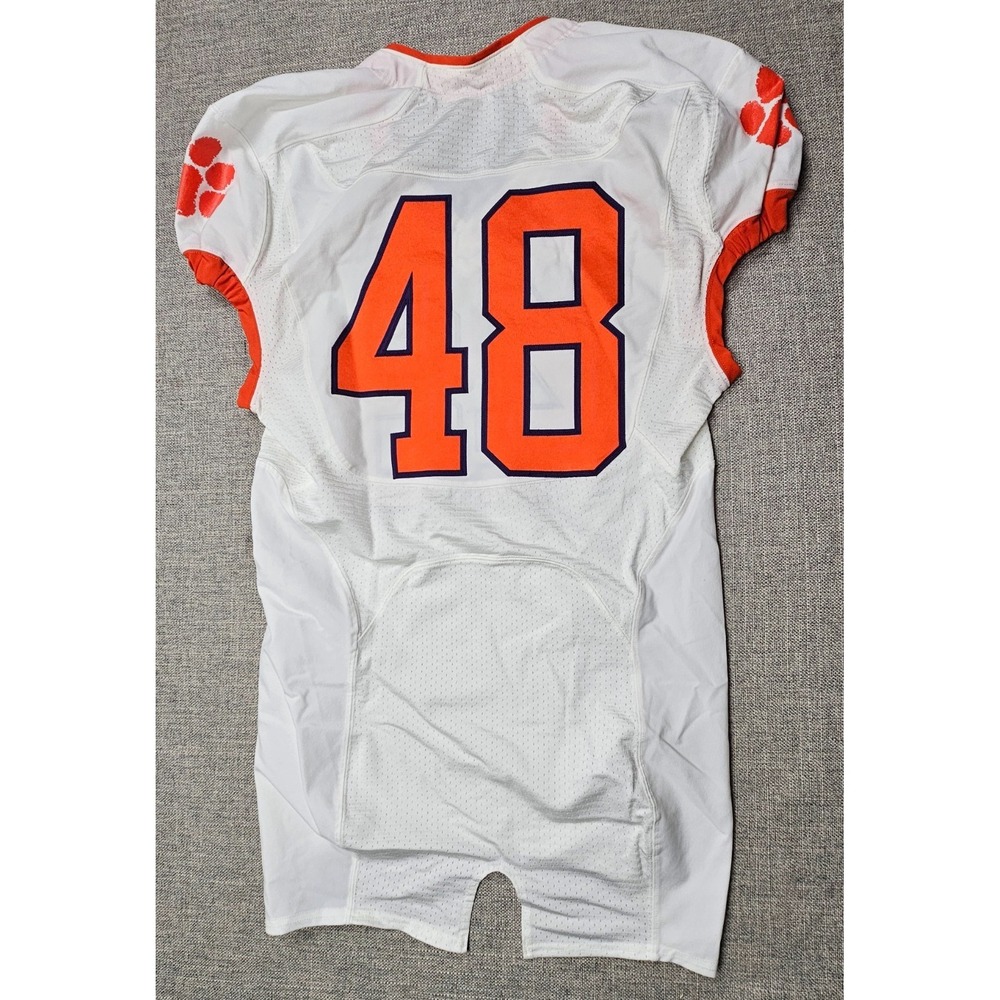 Clemson Tigers Football Jersey Mens 42 L White Game Worn Team Issued Nike #48 - Picture 2 of 9